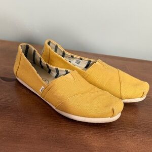Toms Mustard Canvas Slip-On Shoes